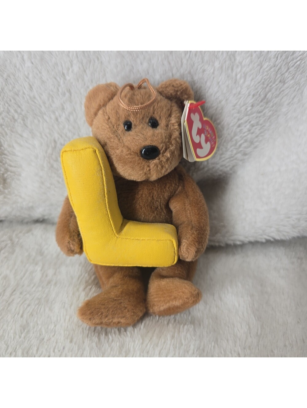 TY Alphabet Beanies Collection Bear Letter L Retired Preowned